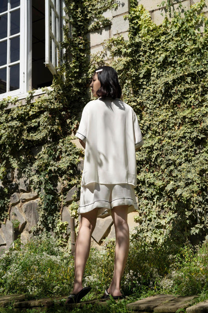 Mila White Silk Set