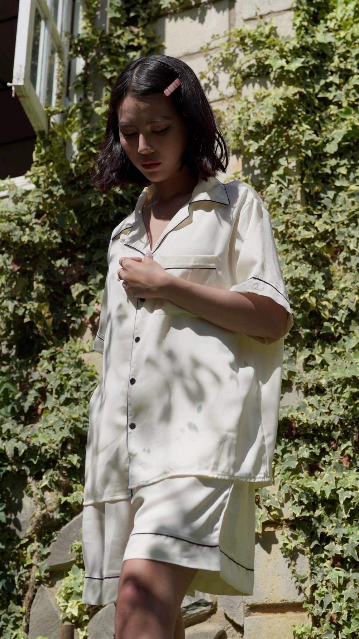 Mila White Silk Set