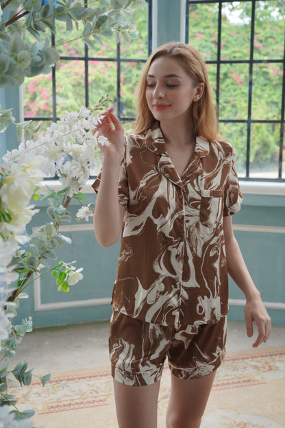 Annie Short Sleeve Silk Pyjamas Set