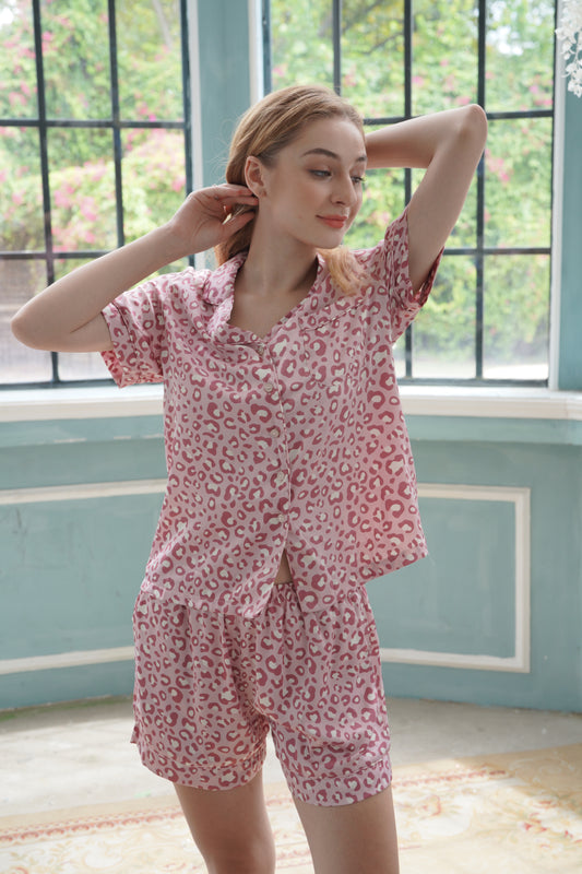 Alisa Pink Pyjama Silk Set