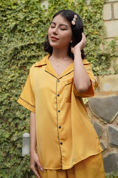 Mila Yellow Silk Set