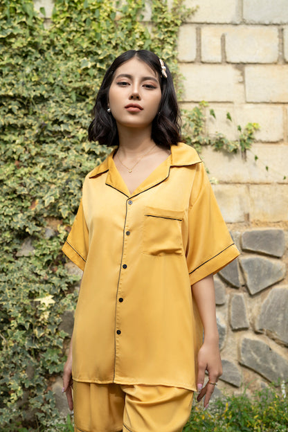 Mila Yellow Silk Set