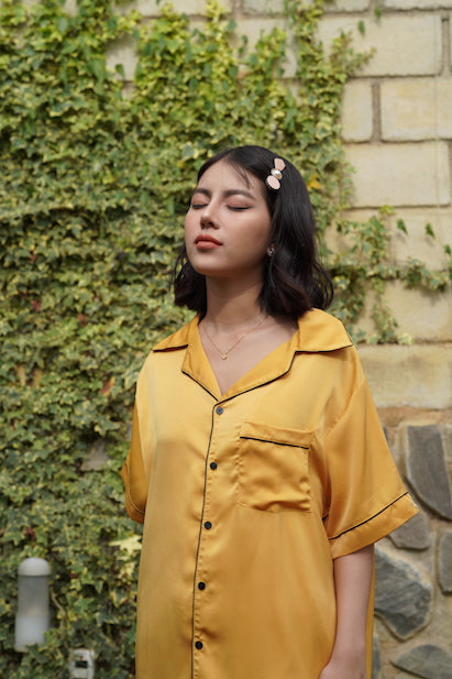 Mila Yellow Silk Set